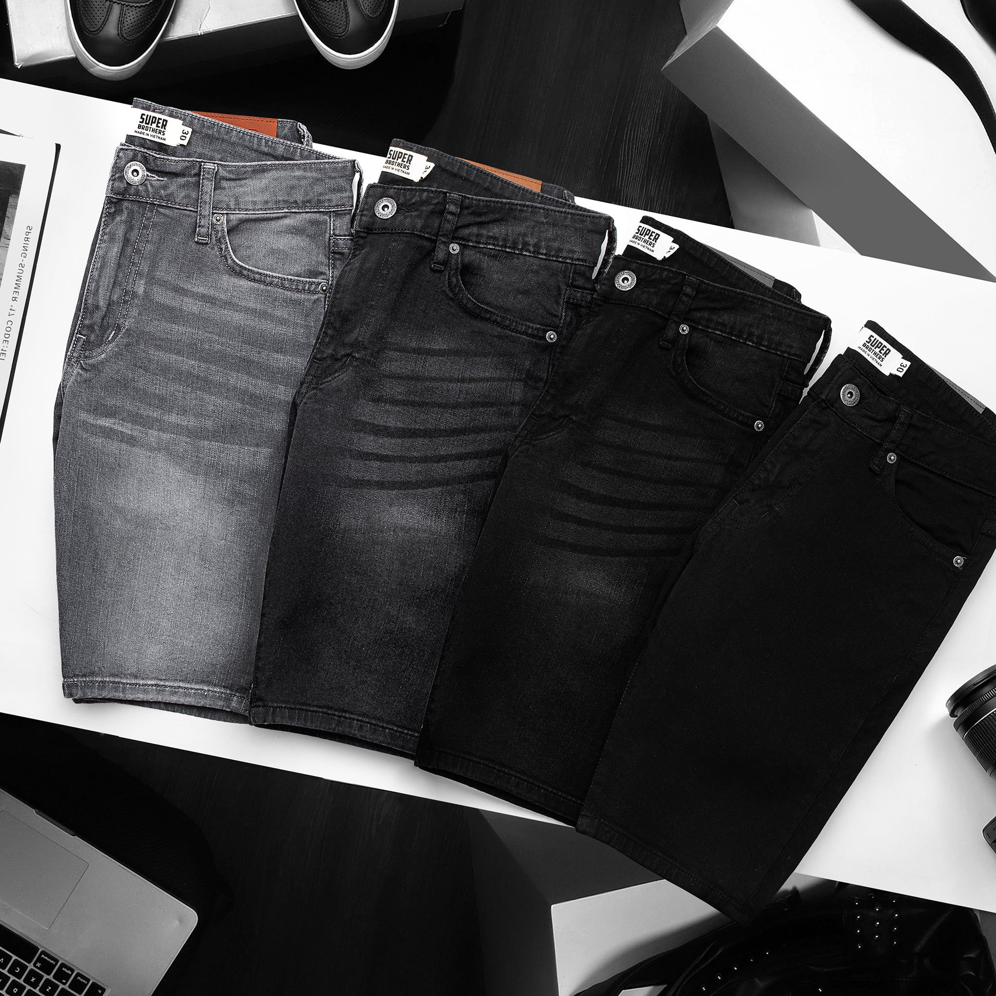 SHORT JEAN SUPER BROS WASH BỤI 4M
