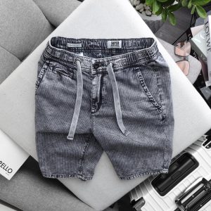 SHORT DENIM SUPER BROS WASH SỌC DÂY RÚT