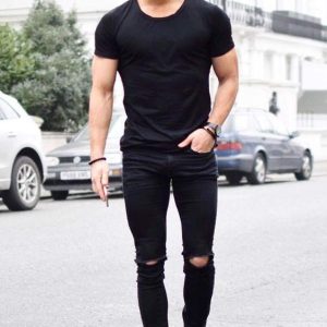 JEAN ZR ĐEN TRƠN, RÁCH GỐI