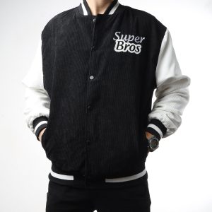 JACKET VARSITY BLACK SUPER BROS