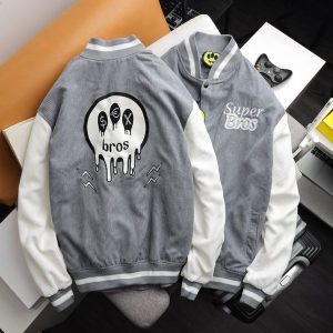JACKET VARSITY GRAY SUPER BROS