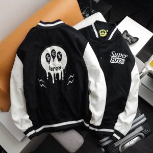 JACKET VARSITY BLACK SUPER BROS
