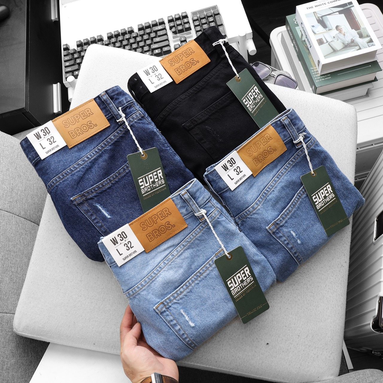 SHORT JEAN SUPER BROS TUA LAI
