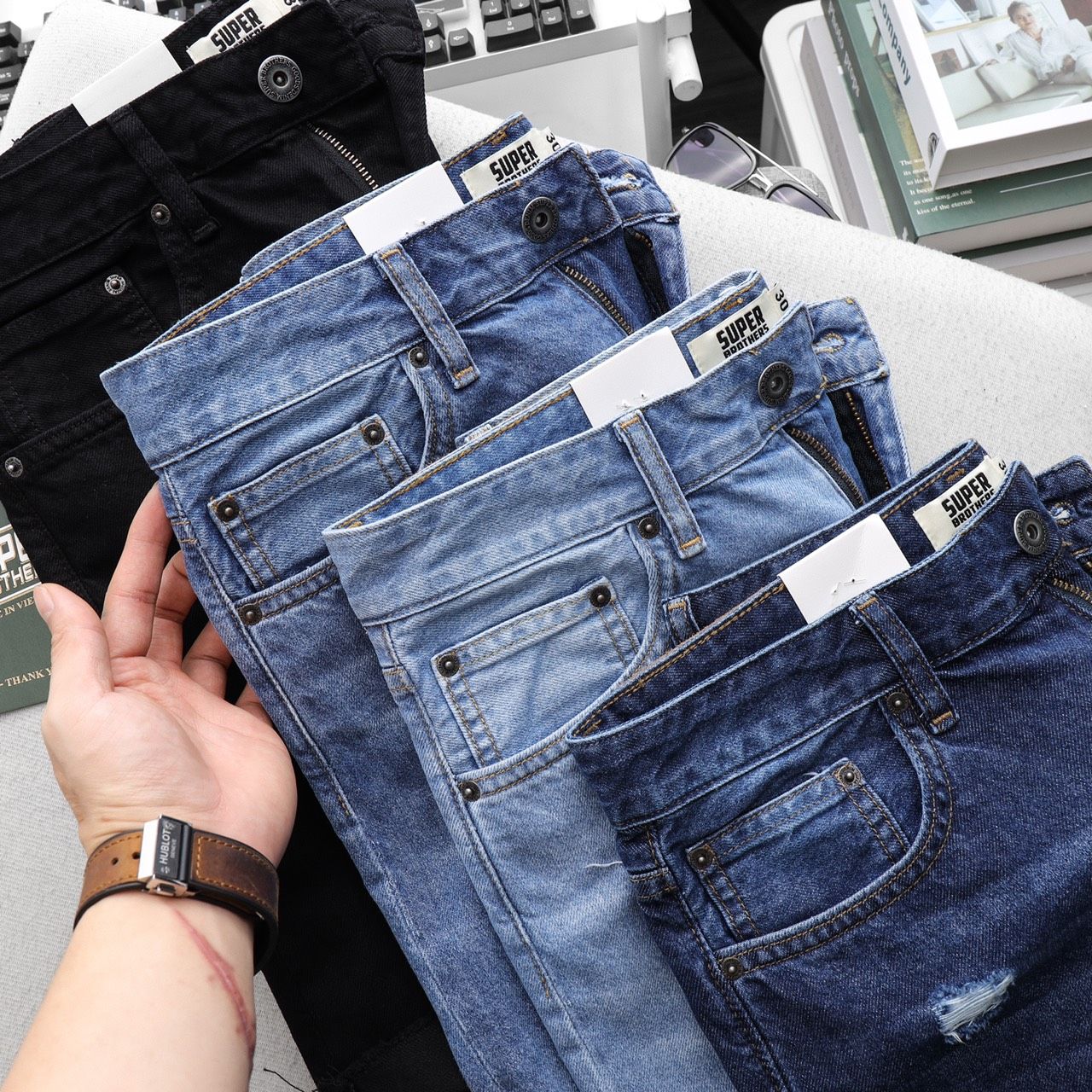 SHORT JEAN SUPER BROS TUA LAI