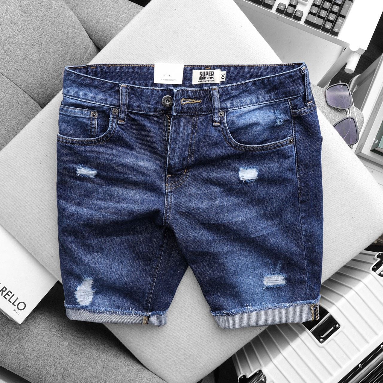 SHORT JEAN SUPER BROS TUA LAI
